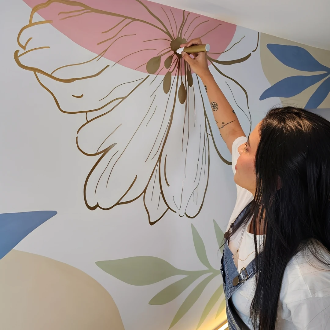 Pintura orgánica en una pared